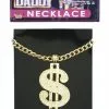 Necklace Dollar Sign Jumbo 1 Necklace Dollar Sign Jumbo -Mens Costumes Sales Store 3152