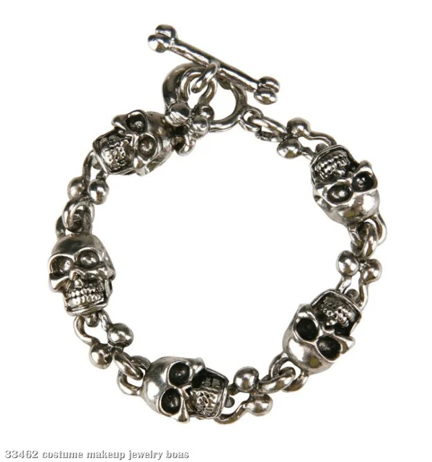 Silver Skull Toggle Bracelet 3 Silver Skull Toggle Bracelet