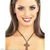 Red Gothic Cross Necklace 1 Red Gothic Cross Necklace -Mens Costumes Sales Store 34589