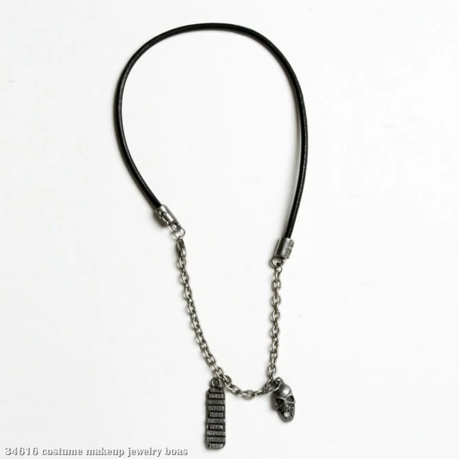 Skull And Dog Tag Necklace 3 Skull And Dog Tag Necklace