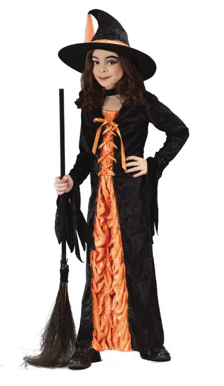 Witch Mystic Orange Child Costume 3 Witch Mystic Orange Child Costume