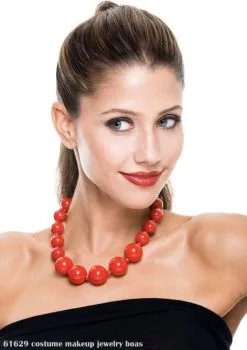 Large Red Bead Necklace