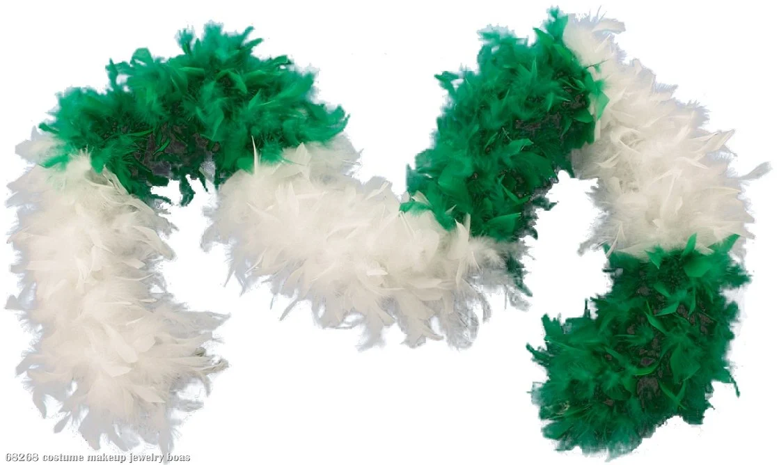 Green & White Turkey Feather Boa Adult 3 Green & White Turkey Feather Boa Adult
