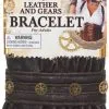 Steampunk Leather & Gear Bracelet Adult 1 Steampunk Leather & Gear Bracelet Adult -Mens Costumes Sales Store 800491