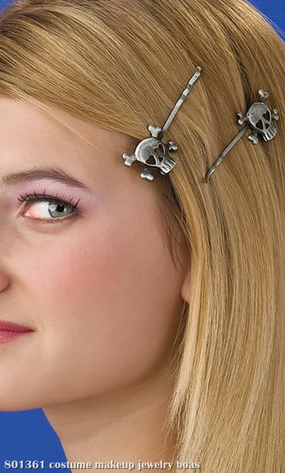 Jeweled Skull Hair Barrettes 3 Jeweled Skull Hair Barrettes