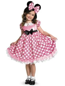 Disney Mickey Mouse Clubhouse Pink Minnie Mouse Glow In The Dark Child Costume