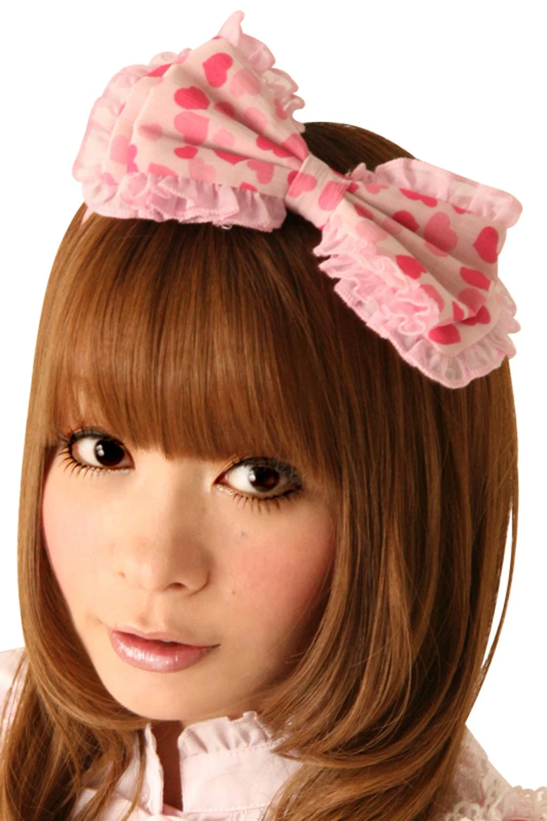 Cream Doll Heart Taffy Hair Bow Headpiece 3 Cream Doll Heart Taffy Hair Bow Headpiece