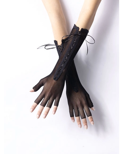 Long Fingerless Fishnet Gloves 3 Long Fingerless Fishnet Gloves