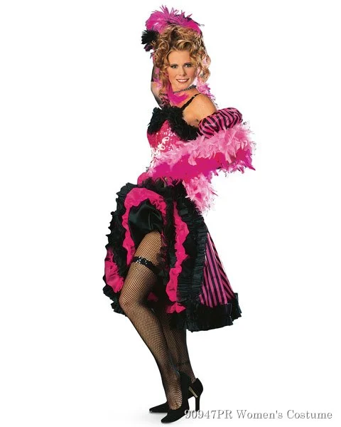 Cancan Girl Pink Womens Costume 3 Cancan Girl Pink Womens Costume