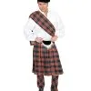 Mens Plus Size Scottish Navy Plaid Kilt Costume -Mens Costumes Sales Store CH52012