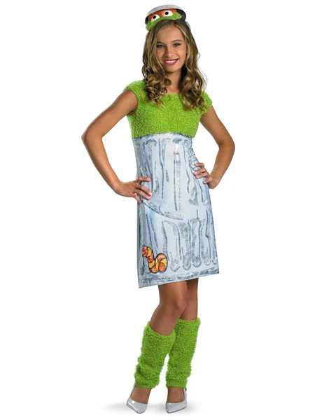 Sesame Street Oscar The Grouch Girls Tween Costume 3 Sesame Street Oscar The Grouch Girls Tween Costume