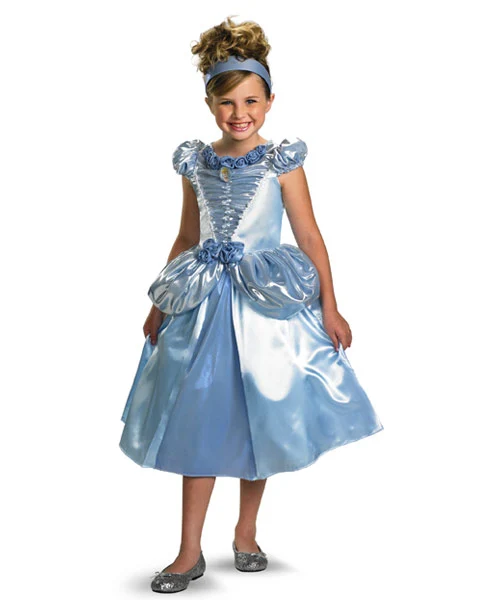 Deluxe Shimmer Disney Cinderella Girls Costume 3 Deluxe Shimmer Disney Cinderella Girls Costume