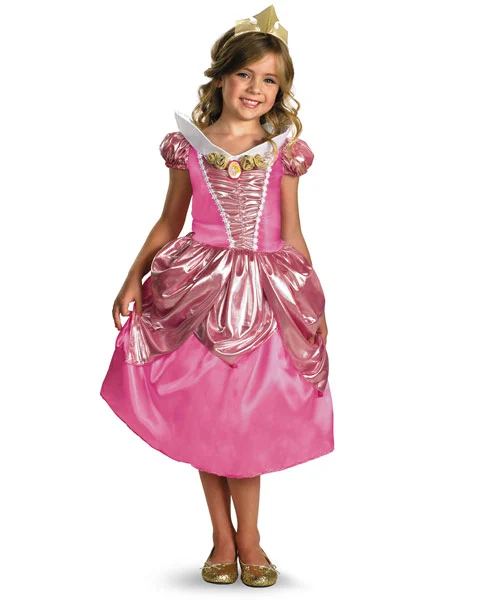 Deluxe Shimmer Disney Sleeping Beauty Aurora Girls Costume 3 Deluxe Shimmer Disney Sleeping Beauty Aurora Girls Costume