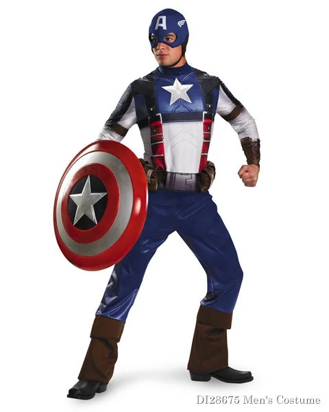 Deluxe Captain America Movie Mens Costume 3 Deluxe Captain America Movie Mens Costume