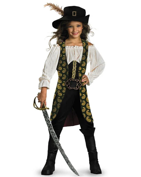 Deluxe Pirates Of The Caribbean Angelica Girls Costume 3 Deluxe Pirates Of The Caribbean Angelica Girls Costume