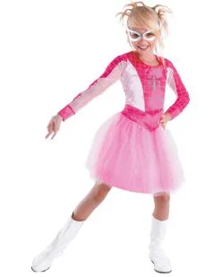 Girls Pink Suited Spider-Girl Costume