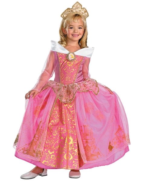 Girls Disney Prestige Aurora Costume 3 Girls Disney Prestige Aurora Costume