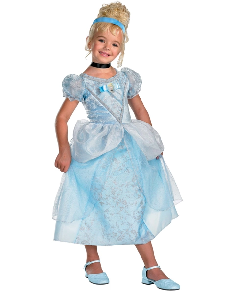 Girls Disney Deluxe Cinderella Costume 3 Girls Disney Deluxe Cinderella Costume