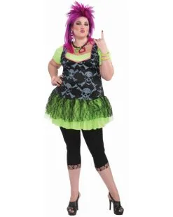 80s Plus Size Punk Lady Costume