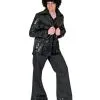 Mens Black Sequin Disco Jacket 2 Mens Black Sequin Disco Jacket -Mens Costumes Sales Store FF782721