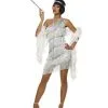 Sexy Dazzling Flapper Womens Costume Silver 1 Sexy Dazzling Flapper Womens Costume Silver -Mens Costumes Sales Store FR48331