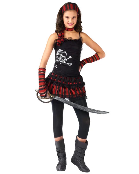 Skull Rocker Pirate Girls Costume 3 Skull Rocker Pirate Girls Costume