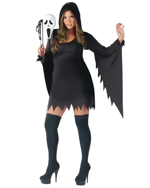 Plus Size Ghost Face Female Womens Costume 3 Plus Size Ghost Face Female Womens Costume