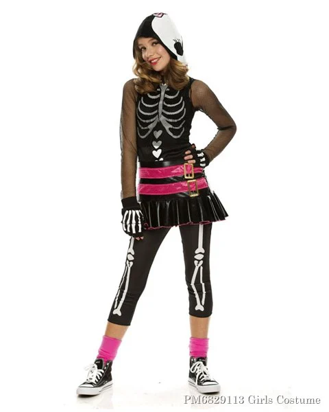 Girls Dramarama Skelehearted Costume 3 Girls Dramarama Skelehearted Costume