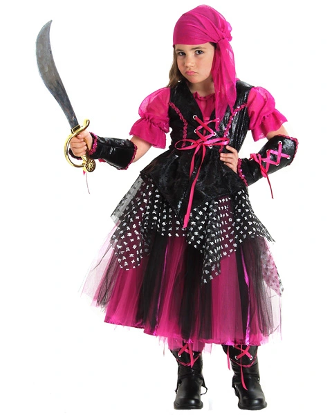 Girls Deluxe Caribbean Pirate Costume 3 Girls Deluxe Caribbean Pirate Costume