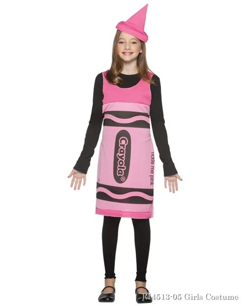Crayola Tickle Me Pink Tween Costume 3 Crayola Tickle Me Pink Tween Costume