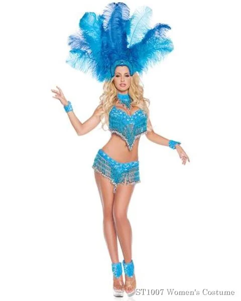 Deluxe Sexy Brazilian Show Girl Womens Costume 3 Deluxe Sexy Brazilian Show Girl Womens Costume
