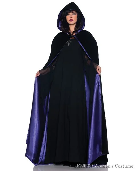 Womens Deluxe Velvet & Satin Cape 3 Womens Deluxe Velvet & Satin Cape