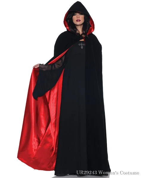 Womens Deluxe Velvet & Satin Cape 3 Womens Deluxe Velvet & Satin Cape