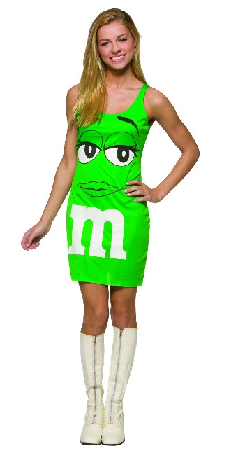 Green M&M Tank Dress Costume 3 Green M&M Tank Dress Costume
