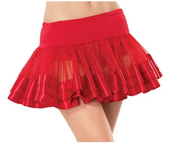 Satin Trim Red Petticoat 3 Satin Trim Red Petticoat